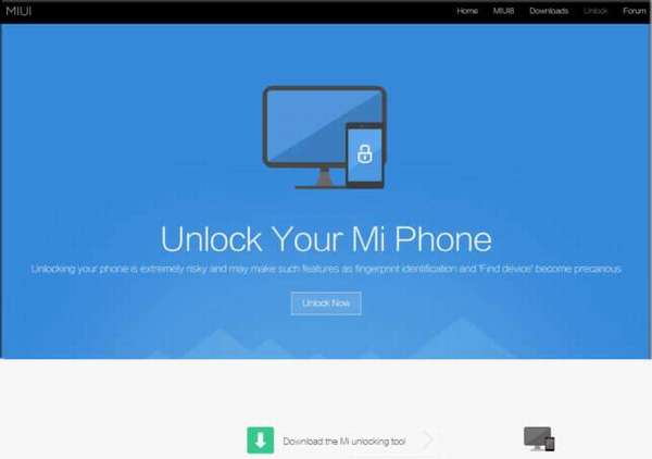 вход на сайт unlock your mi phone