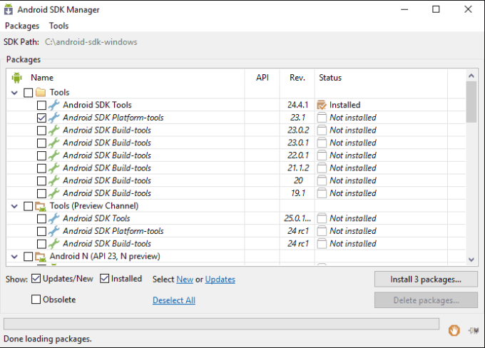 загрузка Android SDK