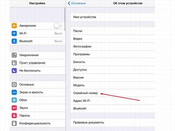 серийный номер на айфон