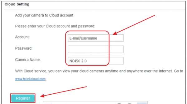 Подключение камеры к сервису TP-LINK Cloud