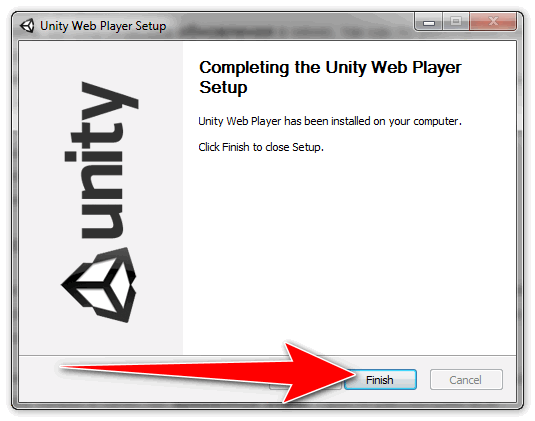 Завершить установку Unity