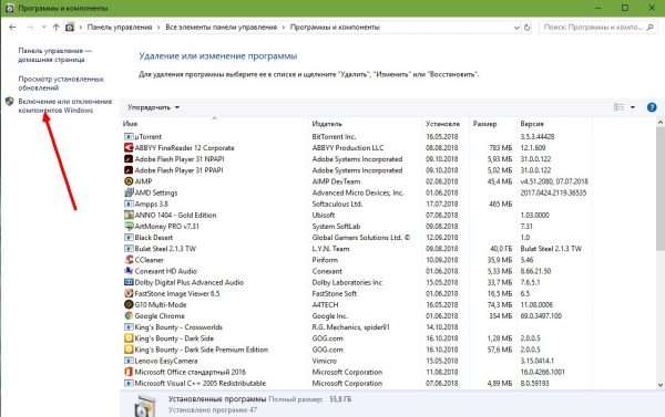 Как открыть меню компонентов