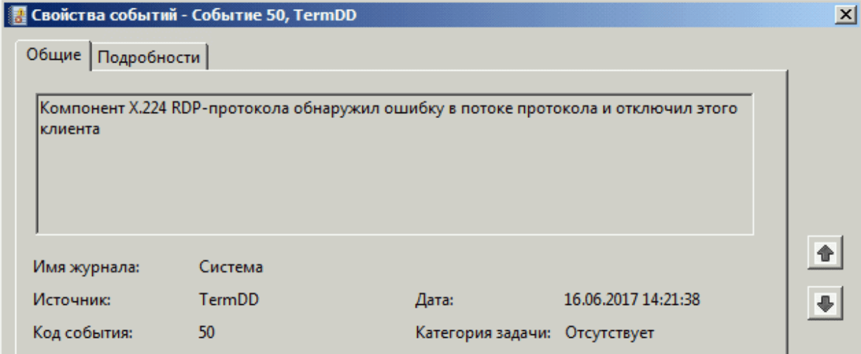 Компонент RDP-протокола отключен