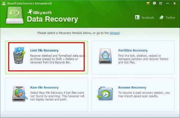 Жмём кнопку Lost File Recovery
