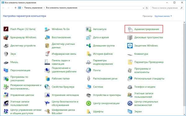 Панель управления Windows