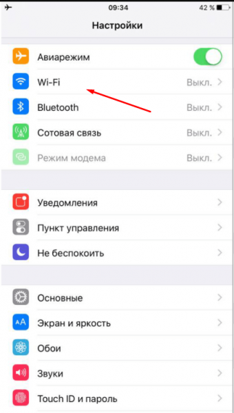 Переход к списку сетей на IOS