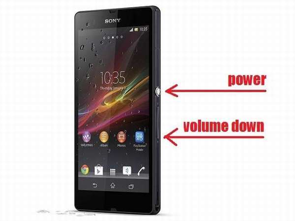 скриншот на Sony Xperia