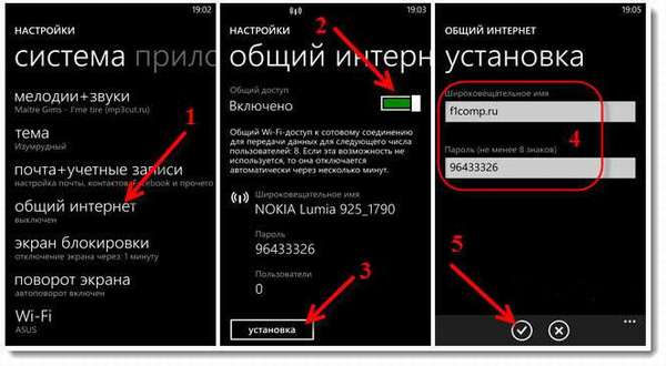 подключение windows phone как модема